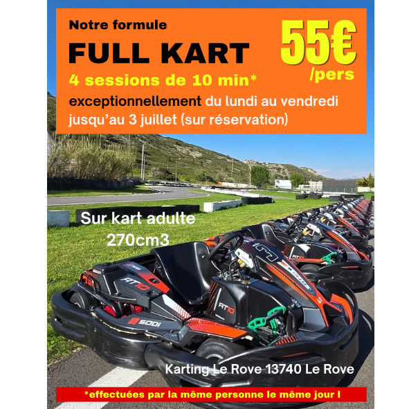 Image actualité FULLKART= 4 sessions de 10mn= 55€/pers